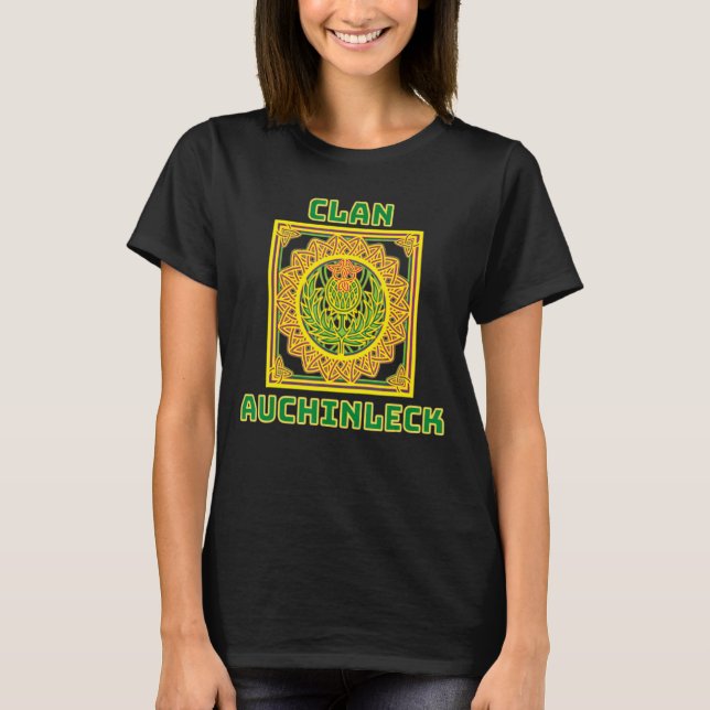 Klan Auchinleck Scottish Celtic Thistle T Shirt (Framsida)