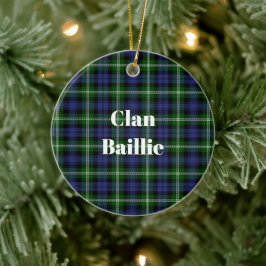 Klan Baillie Modern Tartan Julgransprydnad Keramik