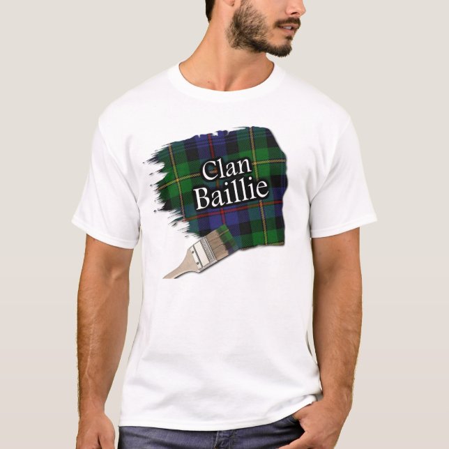 Klan Baillie Scottish Tartan Paint Shirt Tee Shirt (Framsida)