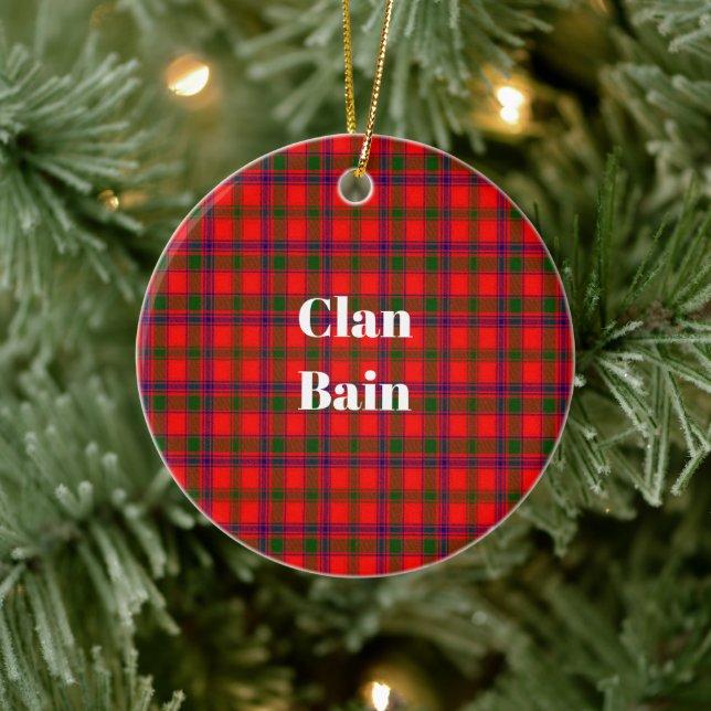 Klan Bain Tartan Julgransprydnad Keramik (Träd)