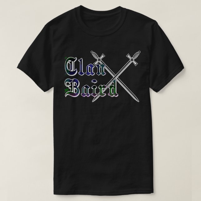 Klan Baird-efternamnet Scottish Tartan T Shirt (Design framsida)