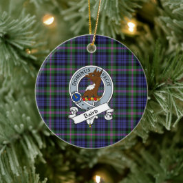 Klan Baird Modern Badge Tartan Play Julgransprydnad Keramik