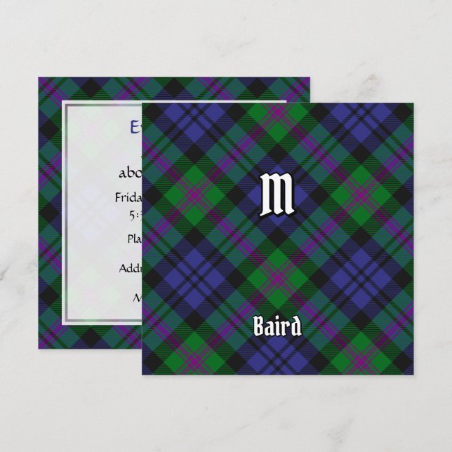 Klan Baird Tartan Inbjudningar (Fram/baksida)