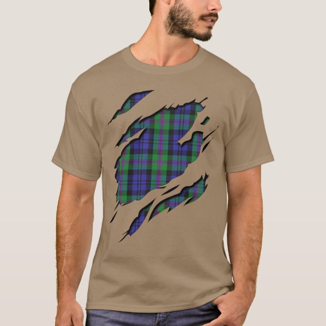 Klan Baird Tartan Play Effects T Shirt (Framsida)