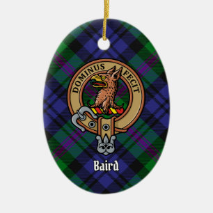 Klan Baird Vapensköld över Tartan Julgransprydnad Keramik