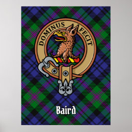 Klan Baird Vapensköld över Tartan Poster