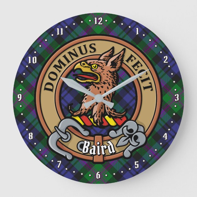 Klan Baird Vapensköld över Tartan Stor Klocka (Framsida)