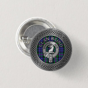 Klan Baird Vapensköld & Tartan Knot Knapp