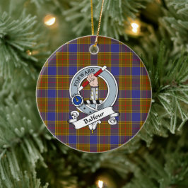 Klan Balfour Modern Badge Tartan Play Julgransprydnad Keramik