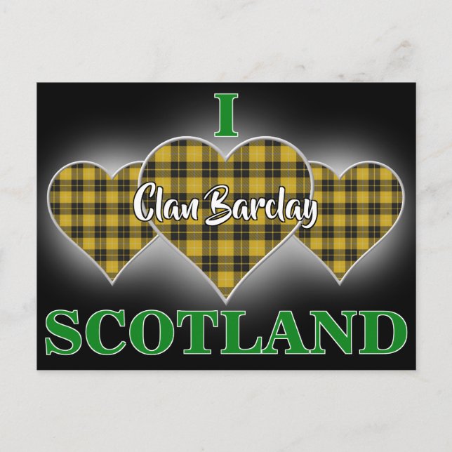 Klan Barclay I Kärlek Scotland Tartan Heart Vykort (Framsida)