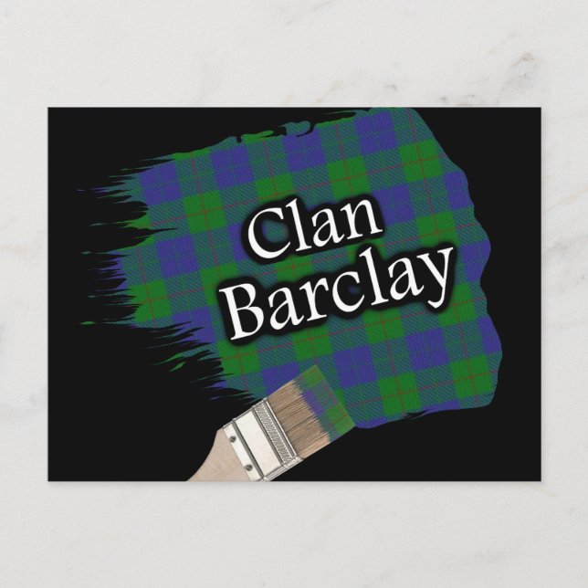 Klan Barclay Scottish Tartan Paint Brush Vykort (Framsida)