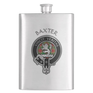 Klan Baxter Vapensköld och Tartan-kolv Fickplunta