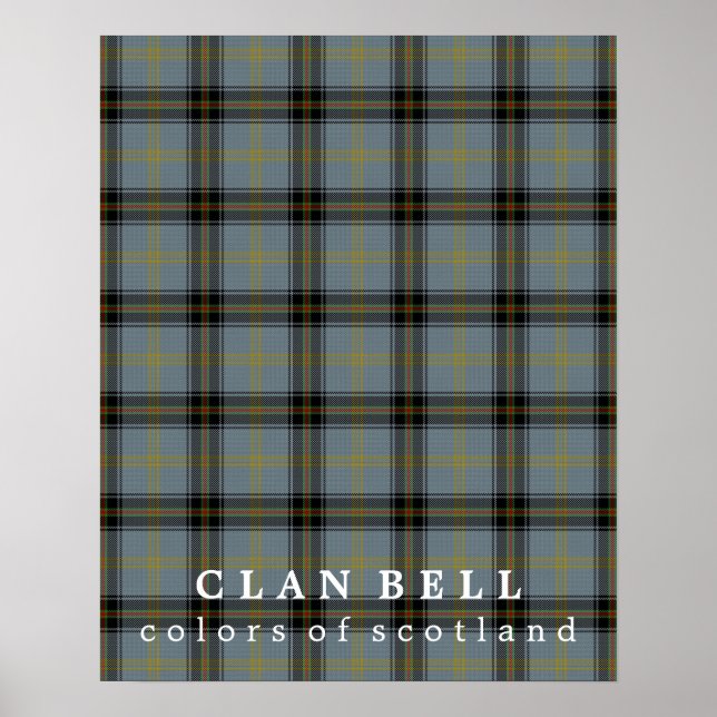 Klan Bell Färg i Scotland Tartan Poster (Framsidan)