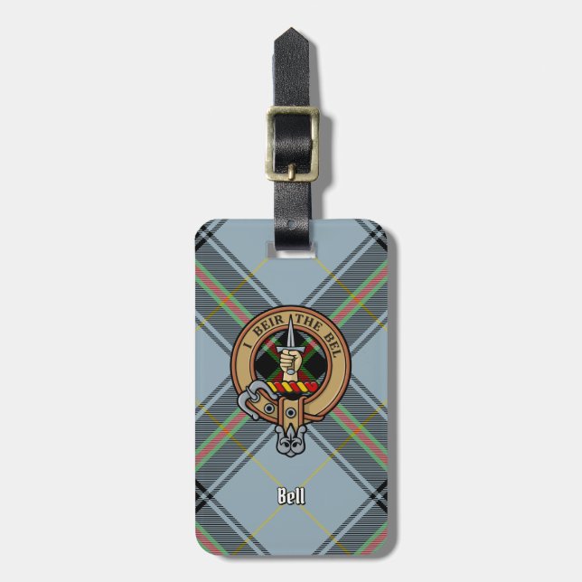 Klan Bell Vapensköld över Tartan Bagagebricka (Vertikal Framsida)
