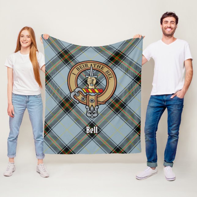 Klan Bell Vapensköld över Tartan Fleecefilt (På plats)