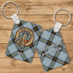 Klan Bell Vapensköld över Tartan Nyckelring