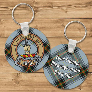 Klan Bell Vapensköld över Tartan Nyckelring