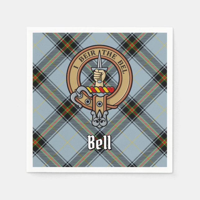 Klan Bell Vapensköld över Tartan Pappersservett (Framsidan)