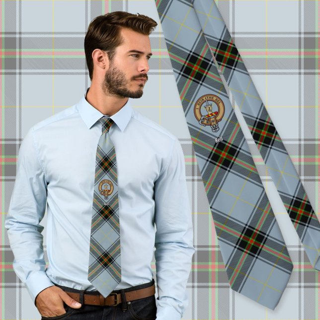 Klan Bell Vapensköld över Tartan Slips (Skapare uppladdad)