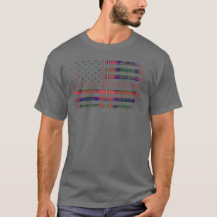 Klan Belsh Scottish tartan US flagga kilt Scotland T Shirt