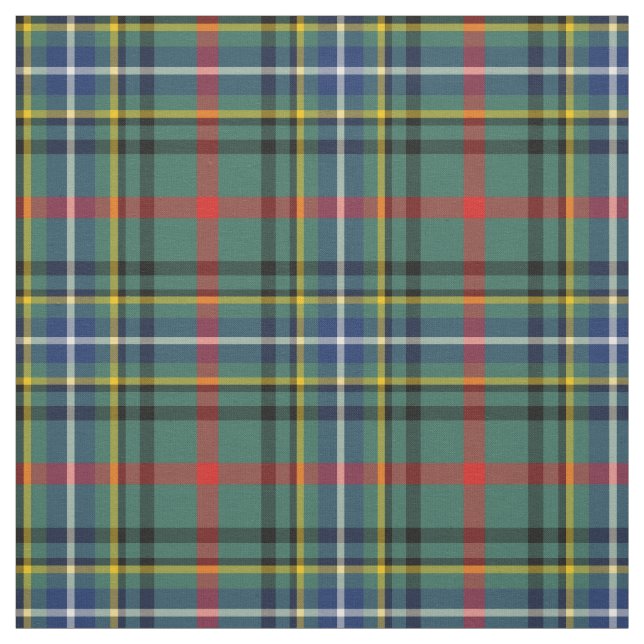 Klan Bisset Tartan Grönt Plaid Tyg (Provkarta)