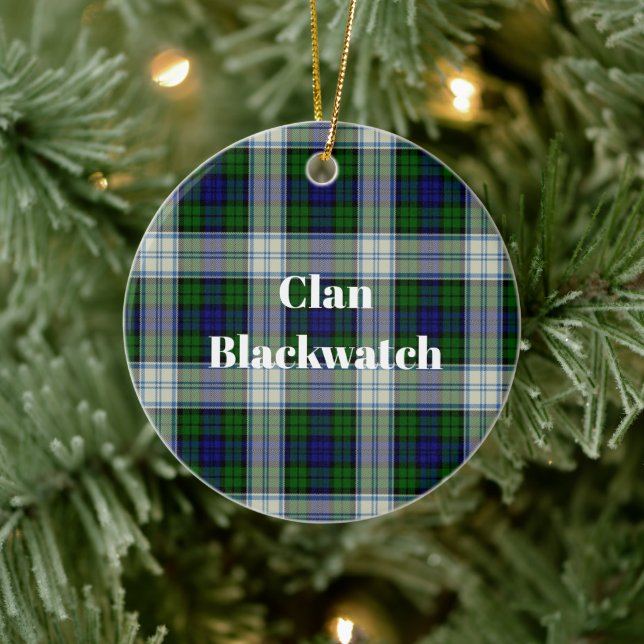 Klan Blackwatch Dress Modern Tartan Julgransprydnad Keramik (Träd)