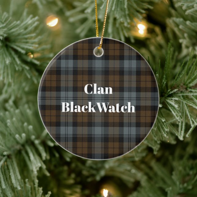 Klan BlackWatch Weasted Tartan Julgransprydnad Keramik (Träd)