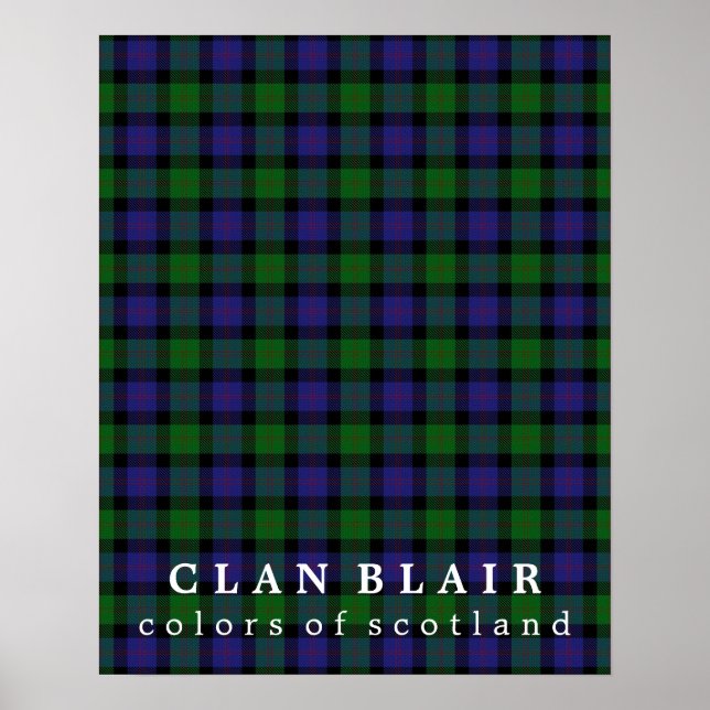 Klan Blair Färg i Skottland Tartan Poster (Framsidan)