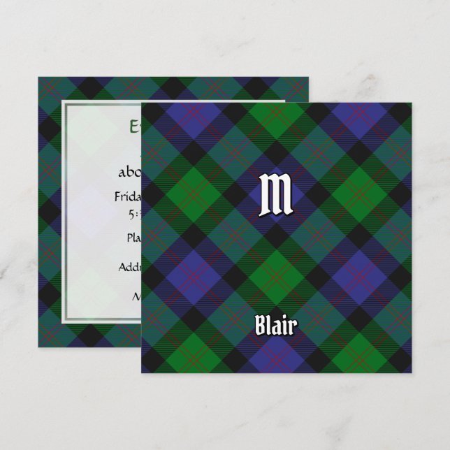 Klan Blair Tartan-inbjudan Inbjudningar (Fram/baksida)