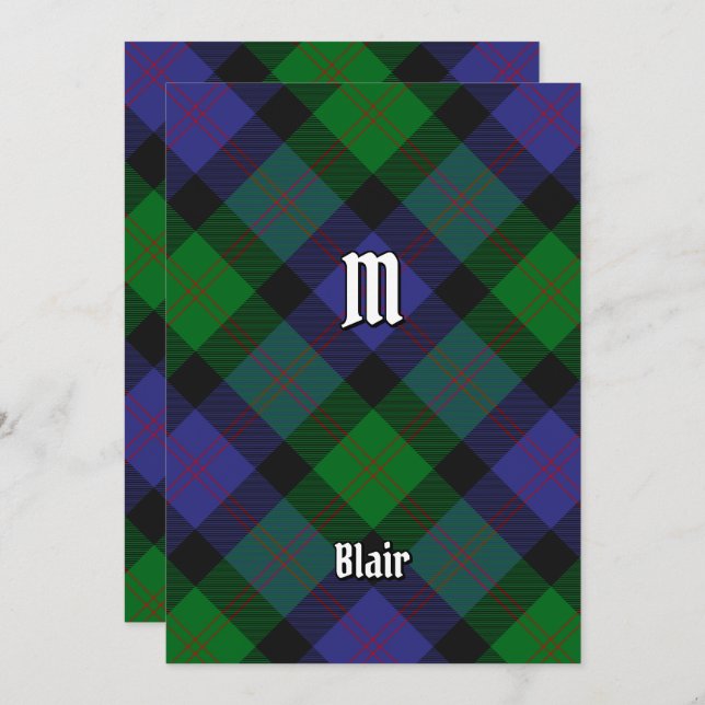 Klan Blair Tartan-inbjudan Inbjudningar (Fram/baksida)