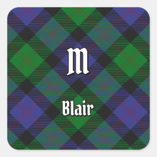 Klan Blair Tartan Square Sticker Fyrkantigt Klistermärke