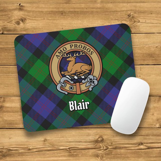 Klan Blair Vapensköld över Tartan Musmatta (Skapare uppladdad)