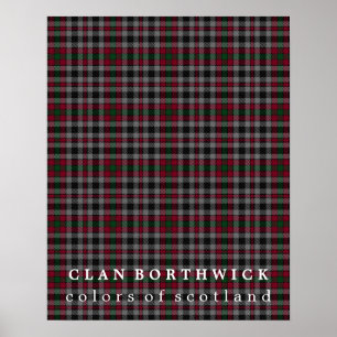 Klan Borthwick Färg i Skottland Tartan Poster
