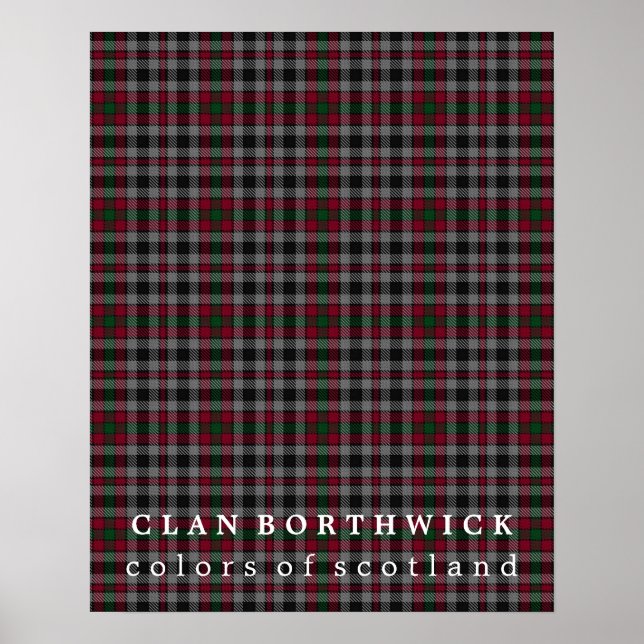 Klan Borthwick Färg i Skottland Tartan Poster (Framsidan)