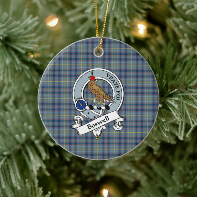 Klan Boswell Badge Tartan Play Julgransprydnad Keramik (Träd)