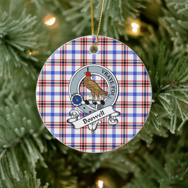 Klan Boswell Modern Badge Tartan Play Julgransprydnad Keramik (Träd)