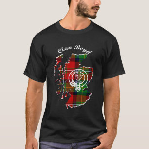 Klan Boyd Efternamn Efternamn Skotskt Tartan Karta T Shirt