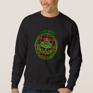 Klan Boyd Scottish Tartan Celtic Thistle Lång Ärmad Tröja