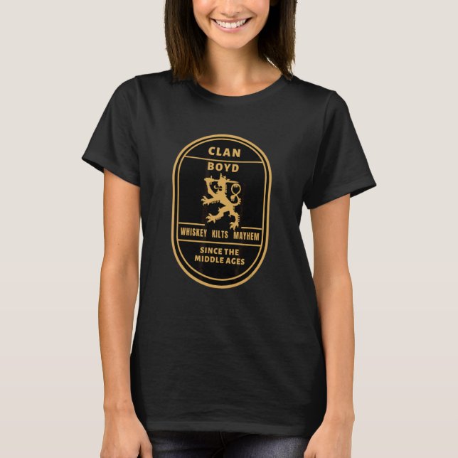 Klan Boyd skotskt ursprung högländska lekar T Shirt (Framsida)
