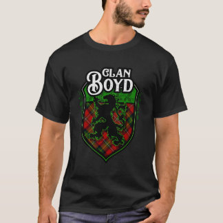 Klan Boyd Surname Scottish Tartan Lejon Rampant Cr T Shirt