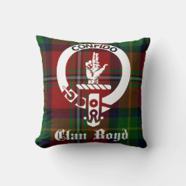 Klan Boyd Tartan och Vapensköld Dekorativ kudde
