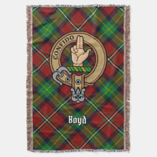 Klan Boyd vapensköld över tartan Filt