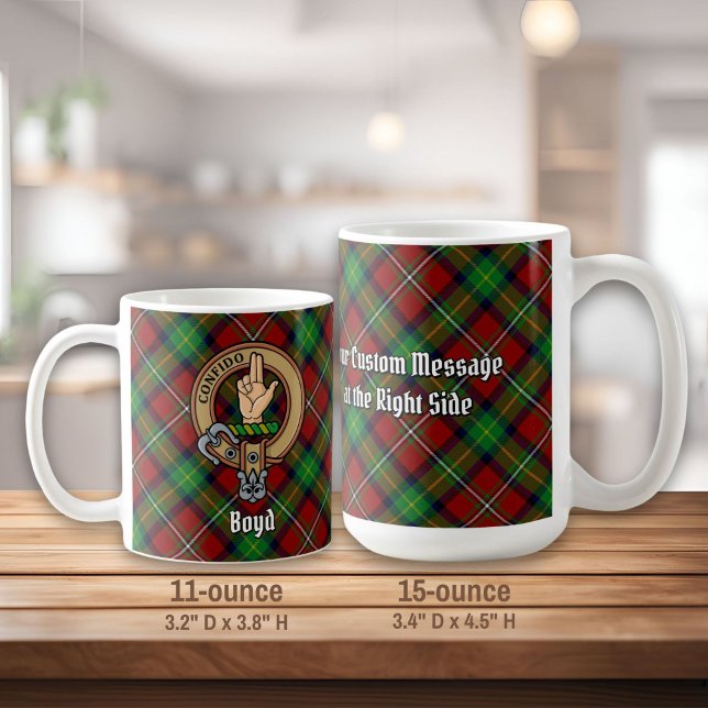 Klan Boyd Vapensköld över Tartan Kaffemugg (Skapare uppladdad)