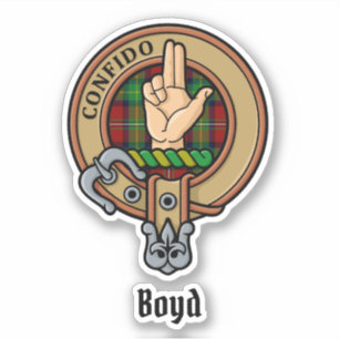 Klan Boyd Vapensköld över Tartan Klistermärken