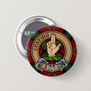 Klan Boyd Vapensköld över Tartan Knapp