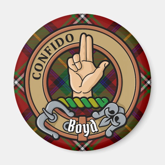 Klan Boyd Vapensköld över Tartan Magnet (Framsidan)