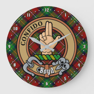 Klan Boyd Vapensköld över Tartan Stor Klocka