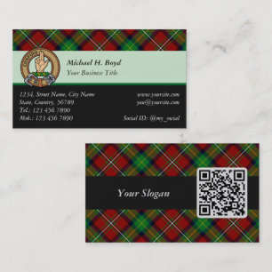 Klan Boyd Vapensköld över Tartan Visitkort