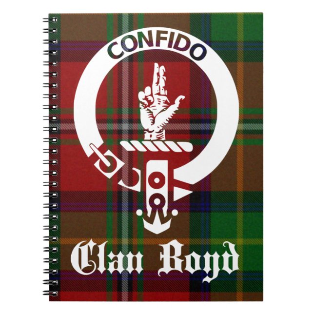 Klan Boyd Vapensköld Tartan Anteckningsbok Med Spiral (Framsidan)