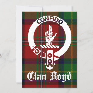Klan Boyd Vapensköld Tartan Hälsning Kort